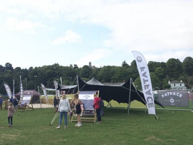 Fat face stretch tent hire