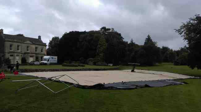 Main tent being set out