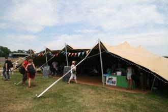 Womad, press hospitality tent